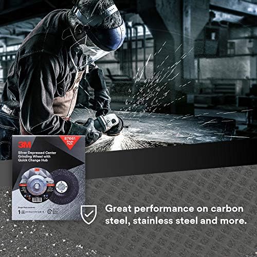 3M Silver Depressed Center Grinding Wheel, 87661, 36+, T27 Quick Change