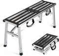 Folding Work Platform 400 Lbs, Height Adjustment 19-27"(H), Portable Steel Step Ladder Stool, Perfect for RV Cleaning, Home Painting and Reaching High Places