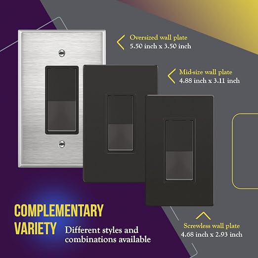 ENERLITES 3-Way Decorator Paddle Light Switch, Gloss Finish, Single Pole or Three Way, 3 Wire, Grounding Screw, Residential Grade, 15A 120V/277V, UL Listed, 93150-DB, Dark Bronze