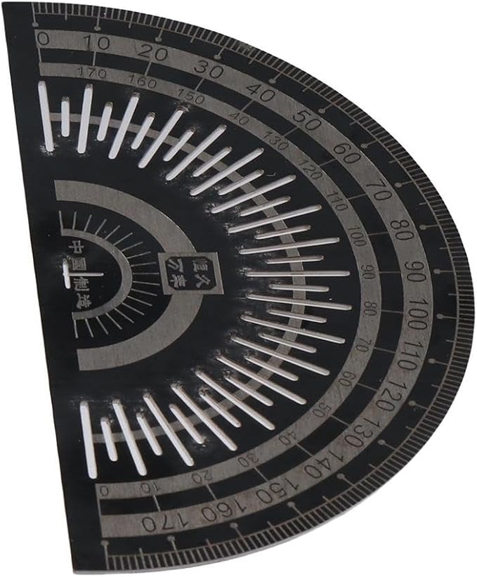 Black Stainless Steel Angle Protractor Precision Marking Protractor Angle Measure Tool Electroplated Woodworking Ruler Measuring Tool