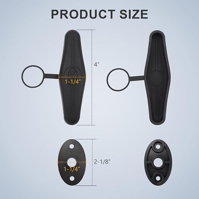 Truck Roof Top T-Handle Lock Dust Cover & Cam Plate Spacer Kit - Replacement for Camper Van, Truck Cap, Canopy, Trailer Door T-Locks, Weatherproof Seal Protection-4 Sets
