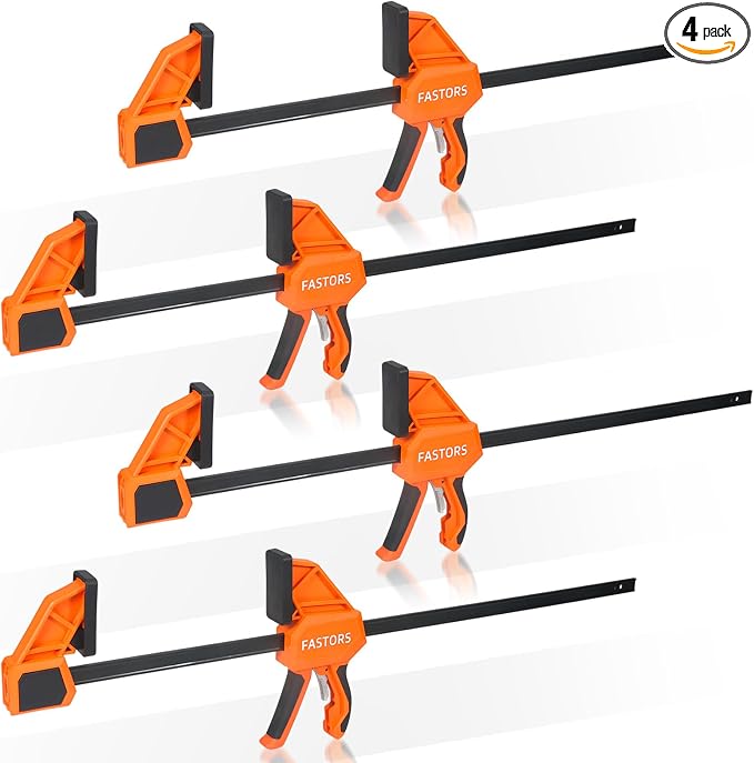 4-Pack 24 Inch Bar Clamps Set,Woodworking Clamps Heavy Duty 350LBS Throat Depth 3-1/3”,Quick Grip/Spreader One-Handed Wood Clamp with Quickly Change Button