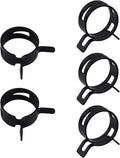 5pcs 0.35" ID Constant Tension Band Hose Clamps, 9mm Spring Band Type Action Hose Clamp Manganese Steel Fuel Line Clamp Low Pressure Air Clip Clamp for Fuel Hose Line Water Pipe Air Tube black