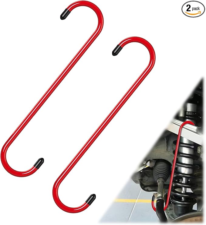 BFXM 2PCS Brake Caliper Hanger Caliper Hangers Hooks with Rubber Tips, Durable Steel, Rust-Proof Automotive Tools for Braking, Axle, Suspension, Herramientas para Extensión de Frenos