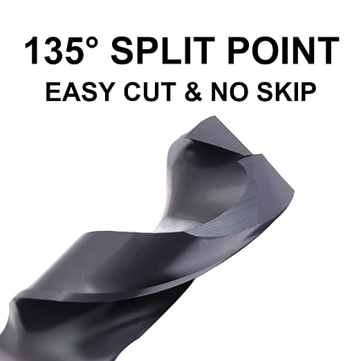 5/8 Drill Bit for Metal and Hardened Steel, M35 Cobalt 1/2 Inch Reduced Shank Industrial Grade Heavy Duty Drill Bit, with Index Storage Case