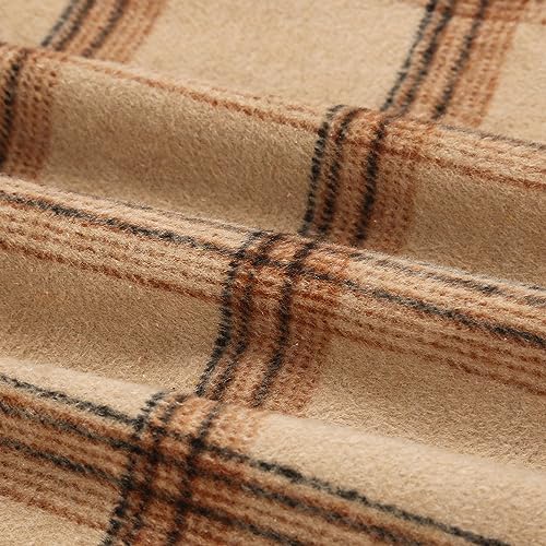 IDEALSANXUN Plaid Skirts for Women Fall Winter Knee Length Pencil Wool Skirt with Slit