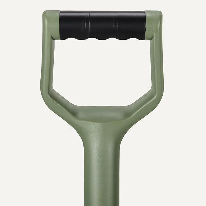 Amazon Basics Gardening Shovel for Digging and Edging, Flat Spade, D-Handle, 47 Inch, Black/Olive