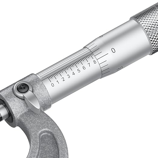 HDLNKAK Outside Micrometer 0-1", Machinist Micrometer, 0.0001" Graduation Micrometer Set, Alloy Precision Micrometer, Machinist Tool, Micrometer Standard with Case - Grey