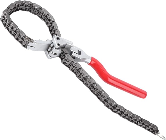 Chain Wrench, Heavy Duty Oil Filter Chain Wrench Spanner Long Handle Oil Filter Removal Tool for Auto Car Repairing