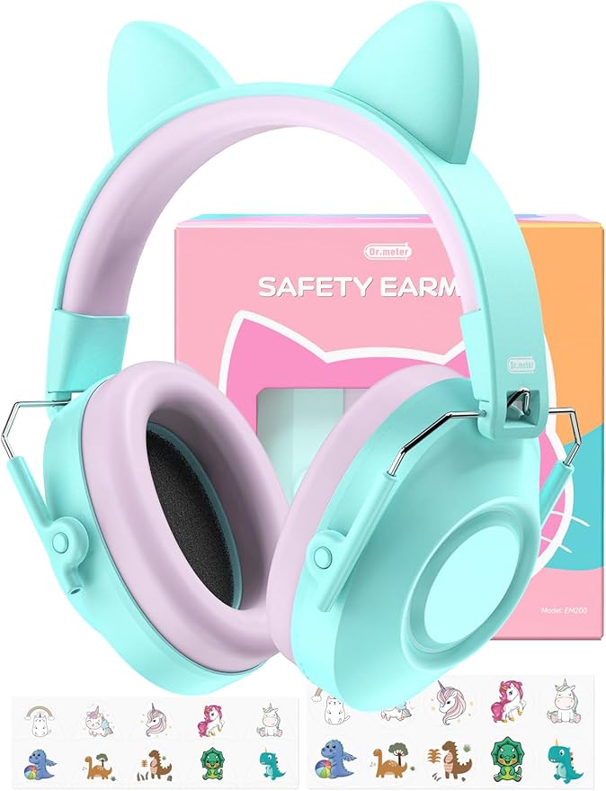 Dr.meter Noise Cancelling Headphones for Kids Adults, 32dB SNR Super Cute Ear Protection Ear Muffs for Autism Sensory, Hearing Protection Earmuff for Monster Jam Concerts Fireworks Car Race