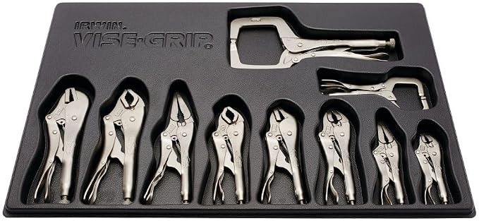 IRWIN Tools VISE-GRIP Original Locking Tool Set with Tray, 10 Piece, 1078TRAY