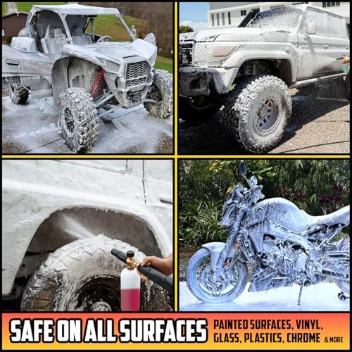 Carfidant Foam Boost Off-Road & ATV Wash Soap – Heavy Duty pH-Balanced Car Wash for Trucks, UTVs, RVs & Dirt Bikes – Quick Rinse, No Residue – Works with Foam Cannons, Guns & Buckets – 64 fl. Oz.