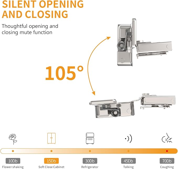 Chibery 50 Pack 7/16" Overlay 4D Concealed Hinges for Face Frame Door, Soft Close On/Off Switch, Self Closing, 105° Open Angle Concealed Stainless Steel Hinges for Framed Cabinet, Satin Nickel