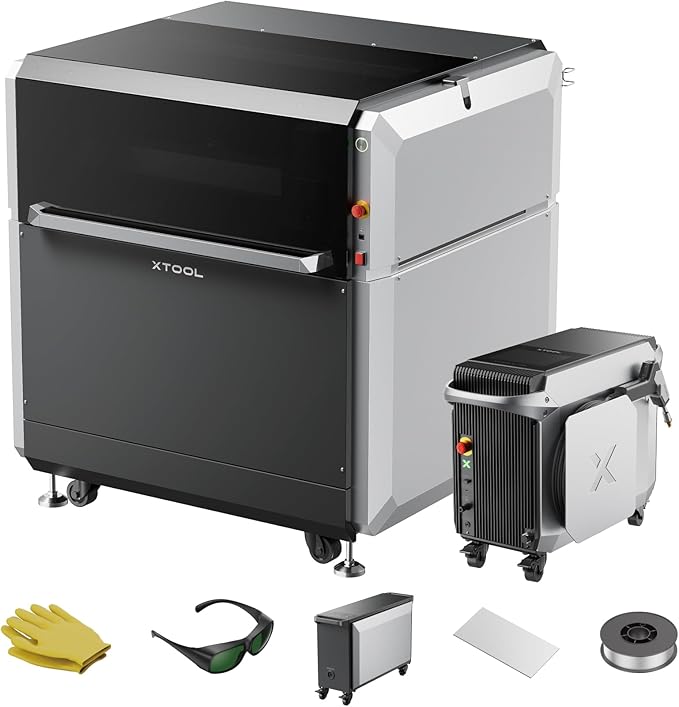 xTool MetalFab 1200w 4-in-1 Laser Welding Machine CNC Cutter Cleaner Engraver, 400mm/s Precise Cutting, 8X Faster Than TIG, 108+ presets, Cut 10mm Carbon Steel, Industrial Grade Laser Welder