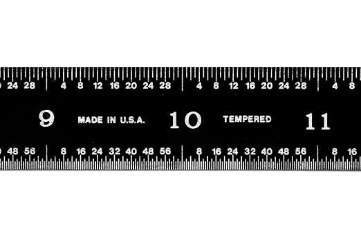 PEC Tools 18-Inch Flexible Stainless Steel Mechinist Ruler, High-Contrast Black Chrome Finish, 3R Graduation (1/32", 1/64", 1/10", 1/50"), Trusted by Professionals, Made in USA