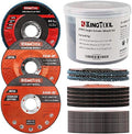 KingTool 27pcs Angle Grinder Wheel Set, Grinder Disc Set Includes 20pcs Cutting Wheel, 5pcs Grinding Wheel, 2pcs Flap Discs with 4-1/2" Diameter and 7/8" Arbor for Steel and Stainless Cutting Grinding