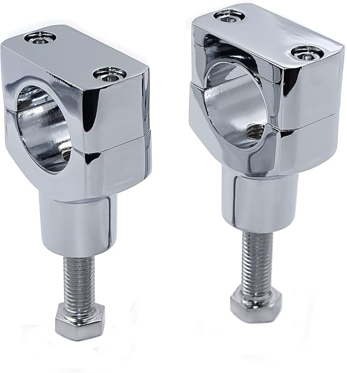 HongK- Chrome 1.25" Motorcycle 31.25mm Handlebar Riser Clamp Compatible with H-D Cruisers Choppers [P/N: MT030-008-1.25"]