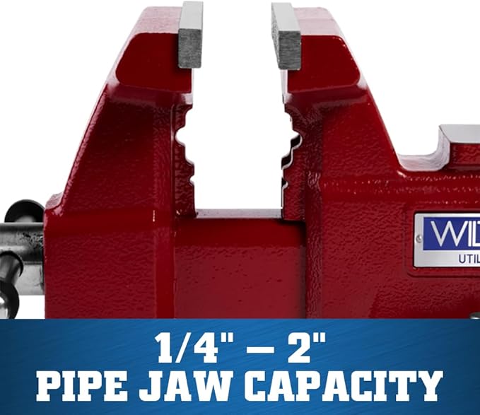 Wilton Utility Bench Vise, 6-1/2” Jaw Width, 6" Jaw Opening, 4" Throat (Model 676U)