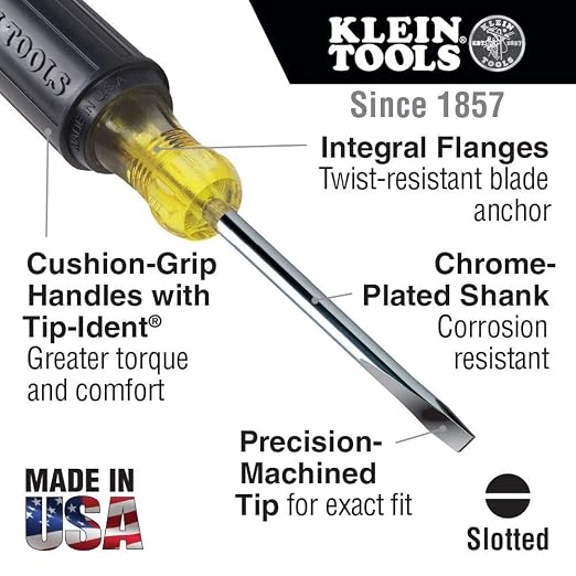 Dipped Plier Kit, Diagonal-Cutting, Needle-Nose, Side-Cutting High Leverage Linesman Pliers, Cutter and Crimper, 5-Piece Klein Tools 80031 Screwdriver Set