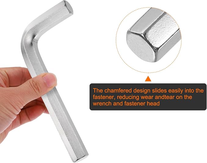 HARFINGTON 3pcs Hex Key Wrench 17mm Cr-V Steel L-Shape Hexagon Metric Wrenches Repairing Tool for Home DIY Bike Motorcycle Repair, Silver
