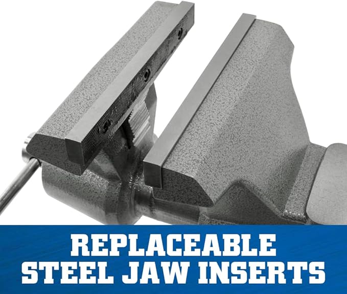Wilton Mechanics Pro Bench Vise, 10" Jaw(Width-12", Opening-5-1/4") Throat (Model 8100M), gray