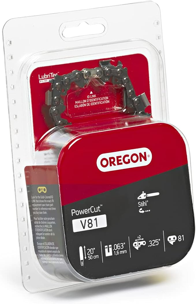 Oregon Chainsaw Chain for 20" Bar, .325" Pitch, .063" Gauge, 81 Drive Links | PowerCut Replacement Saw Chain, Fits Several Stihl Models