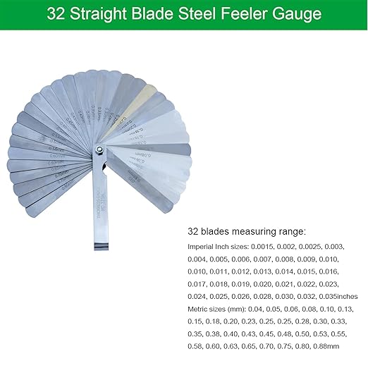 HDLNKAK Vernier Caliper 6 Inch + Stainless Steel Feeler Gauge 32 Blade, 6" Stainless Steel Non Digital Caliper, 0-6Inch/0-150mm，0.02mm/0.001" High Precision Caliper