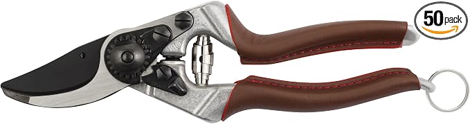 FELCO 8 ELITE Pruning Shears – 8.3" Swiss-Made Garden Clippers with Leather-Wrapped Handle for Large Right Hand | Hand Pruners for Gardening | Garden Tool Cutter with Bypass Blade, Carbon Steel