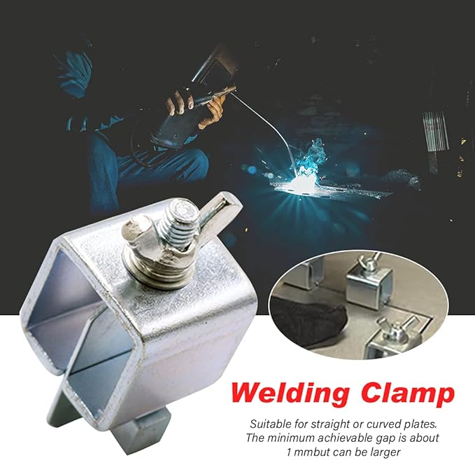 KASCLINO Butt Welding Clamps, 8pcs Multifunctional Small Butter-Fly Shaped Auto Body Panel Clamps for Edge to Edge Welding Magnetic Ground Clamp Welding Door Alignment Tool(Silver)