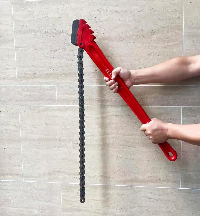 Chain Pipe Wrench 36" for 4.2" ~ 7.5" Pipe Diameter, Chain Length 30". Heavy-Duty Chain Pipeline Tool for Pipeline Installation, Oilfield Pipeline Operations and Maintenance