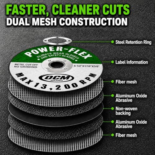 50 Pack - Cut Off Wheels 3 Inch x 1/16 Inch x 3/8 Inch - for Cutting All Steel and Ferrous Metals.