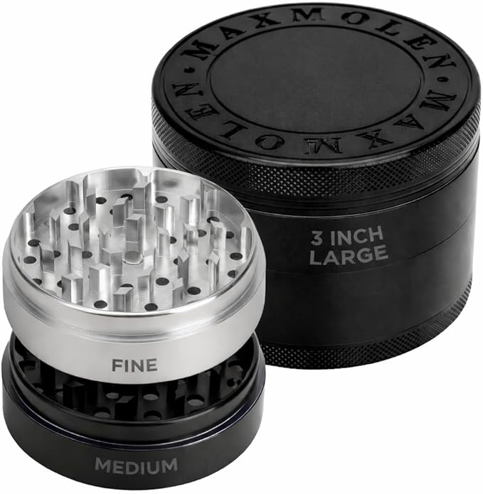 3" Inch Large Spice & Seasoning Grinder, Dual Grind Plate for Fine and Medium result