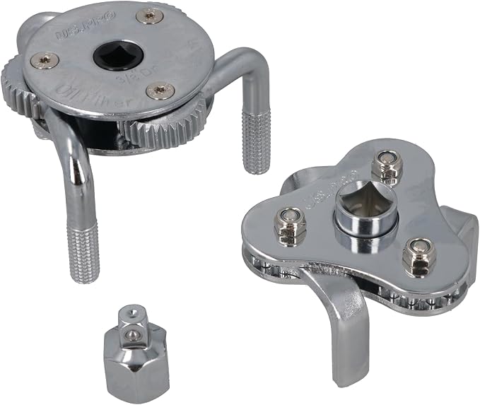 AB Tools 2 + 3 Legged Leg Adjustable Oil Filter Wrench Remover Installer 3/8" 1/2" Drive