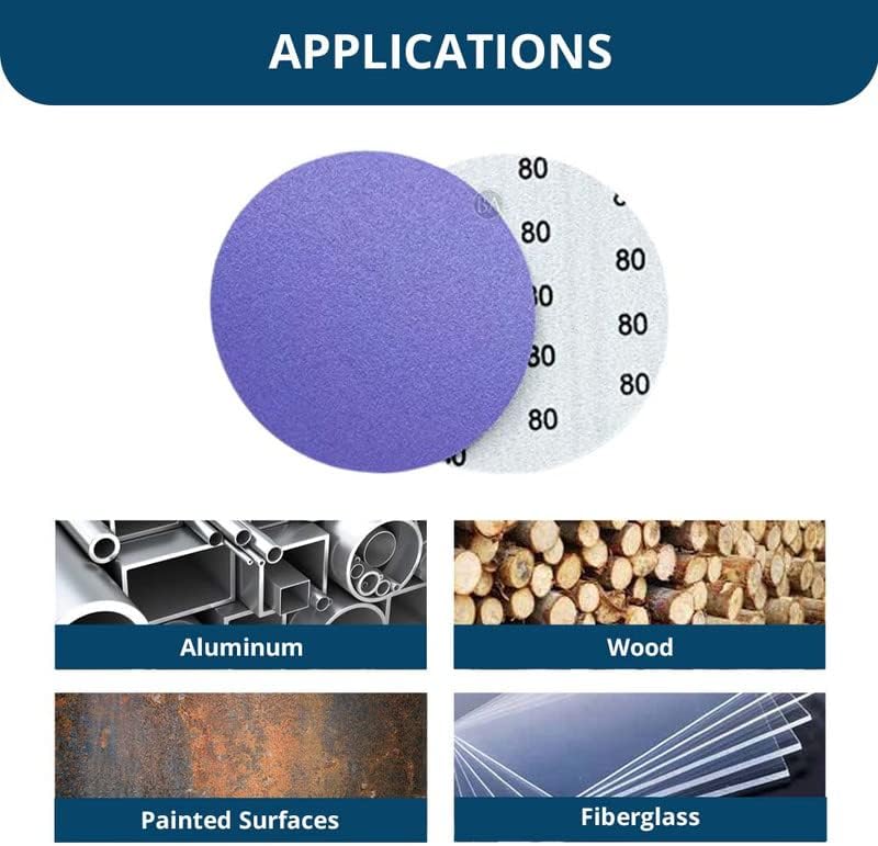 Benchmark Abrasives 6 Inch Sanding Discs Hook and Loop Ceramic No Holes Adhesive Sandpaper for Surface Blending, Automotive Metals Fiberglass - Orbital Sander Sandpaper (50 Discs), 600 Grit