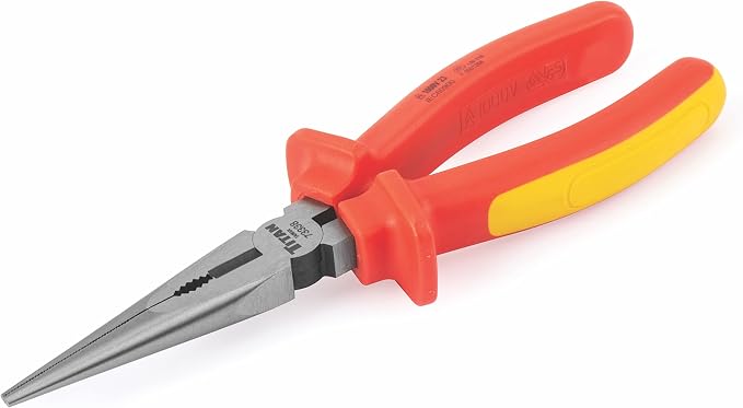 Titan 73338 8-Inch VDE Insulated Long Nose Pliers