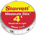 Starrett Tape Measure Stix with Adhesive Backing - Mount to Work Bench, Saw Table, Drafting Table - 1/2" x 4', English Metric, Left-Right Reading - SM44W