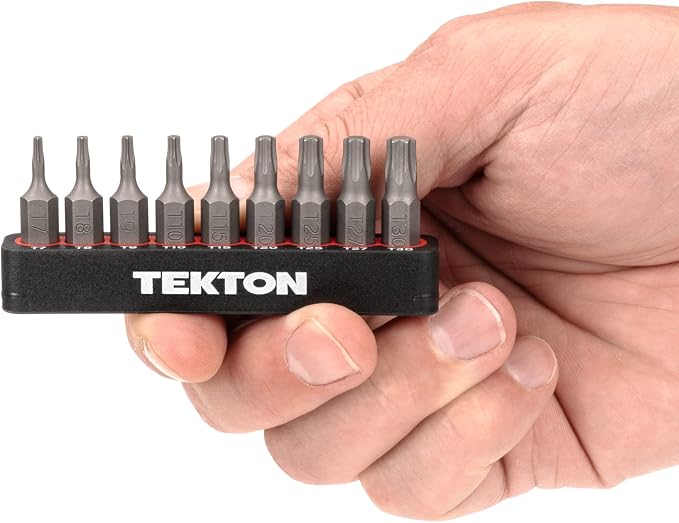 TEKTON 1/4 Inch Star Bit Set with Rail, 9-Piece (T7-T30) | DZT93001
