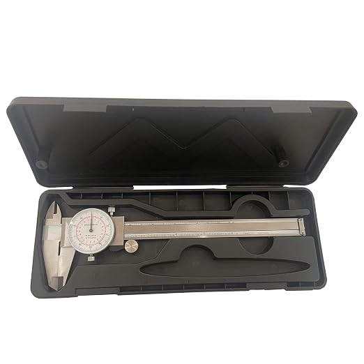 0-6 Inch/150mm Dial Caliper Dual Reading Scale, MFQNENLK 4-Way Measurement Calipers, Inch/Metric SAE Standard, 0.001”/ 0.02 mm Accuracy Shockproof Measuring Tool (Dial Caliper 0-6"/150mm Range)