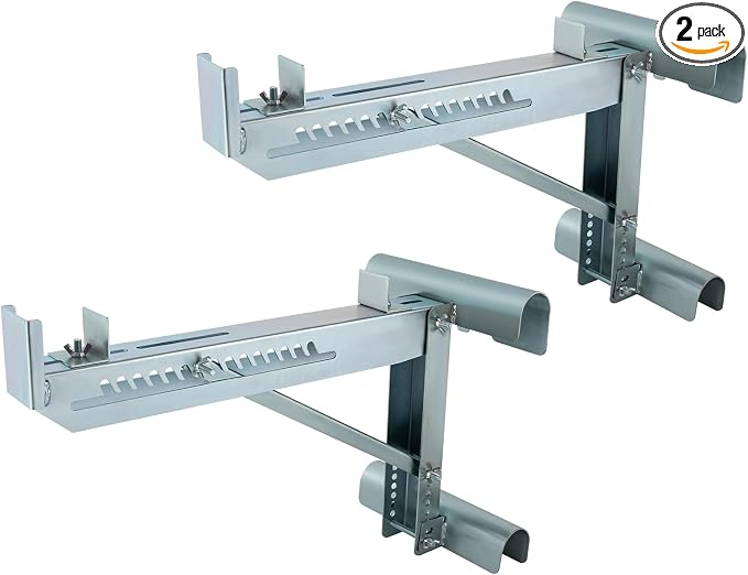 Heavy Duty Steel Ladder Jacks 2 Pack,Adjustable Triangular Bracket for Scaffolding Platforms, Roof Work, and Home Improvement,Supports Up to 661.39 lbs