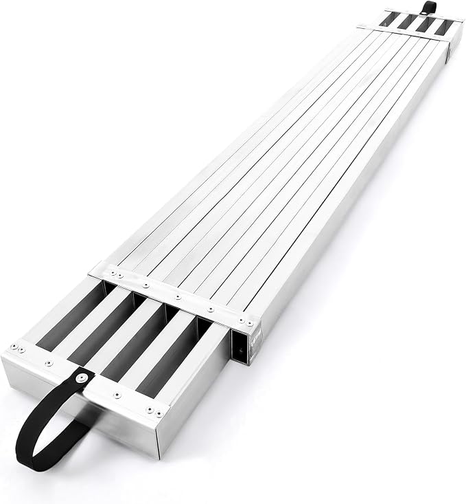 9-15FT Aluminum Telescoping Plank, 440lbs Capacity, Extension Scaffolding Plank with Skid-Proof Platform Scaffold Ladder Accessory