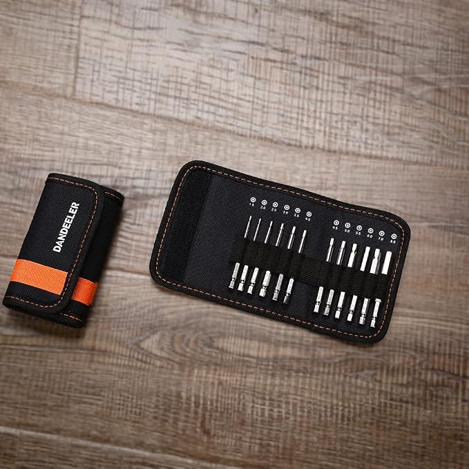 Dandeeler 12 Piece Allen Wrench Drill Bits Security Hex Bit Set Metric, S2 Steel 3 Long, with Tool Bag 12pc Security Hex Metric 3inch