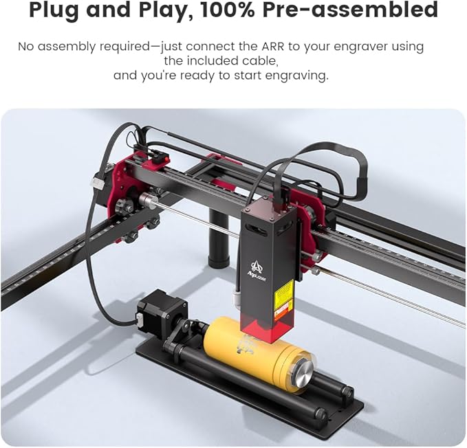 Algolaser Mini Rotary Roller - 360° Adjustable Rotary Roller - Y-axis Rotary Roller Attachment for Cylindrical Objects Tumblers,Bottle – No Laser Function