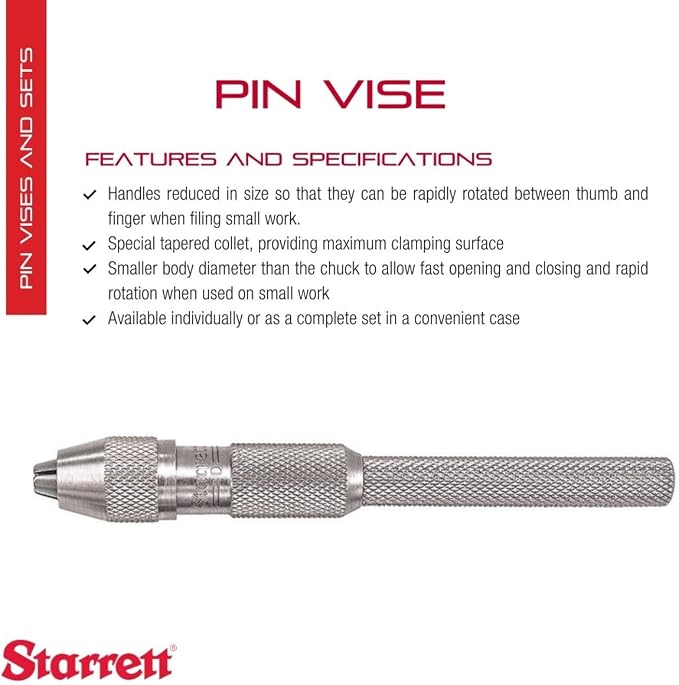 Starrett Pin Vise, .115 - .187" Range