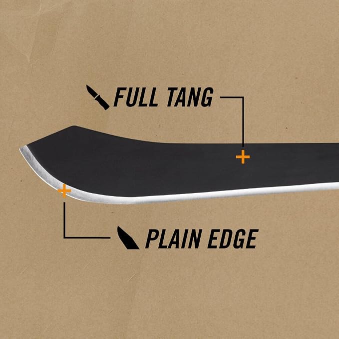 Gerber Gear Gator Bolo Machete 22" / 15.5" for Camping, Hunting, and Gardening, Full Tang Knife with Plain Edge, Gator Grip and Protective Sheath with Belt Loop and D-ring Attachments, Stainless Steel