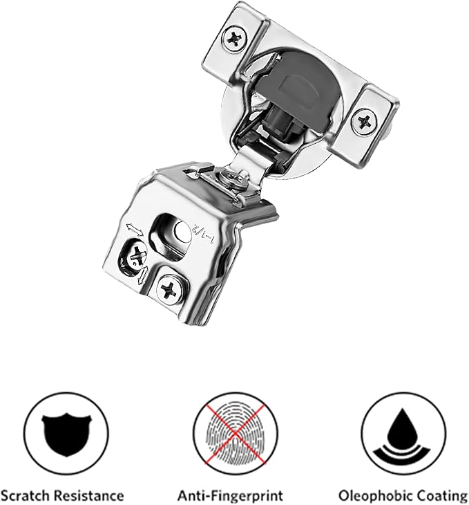 Ravinte 50 Pack 25 Pair 1-1/2 inch Overlay Soft Close Kitchen Cabinet Hinges Stainless Steel Adjustable Kitchen Hinges Satin Nickel Cabinet Hardware