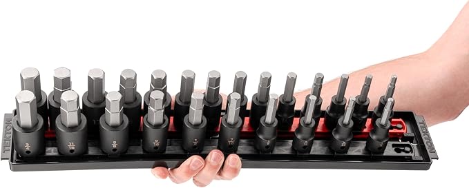 TEKTON 1/2 Inch Drive Hex Impact Bit Socket Set, 24-Piece | SIB92201