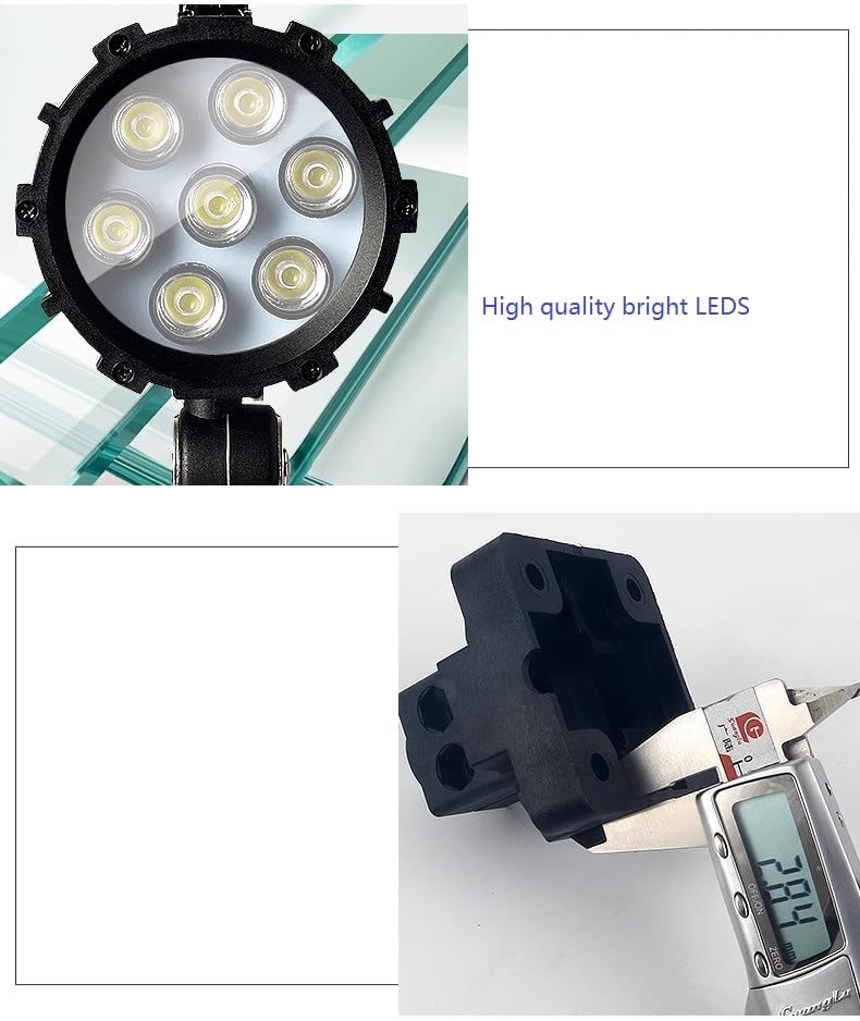 Led Machine Lights IP68,7W 24V-36V Adjustable Aluminum Alloy Industrial Lighting LED Work Light for Lathe, CNC Milling Machine, Drilling Machine - Short Arm (7)