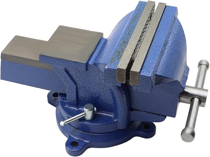 Nakkaa 6 Inch Heavy Duty Cast Iron Bench Vise, 360° Swivel Lock Base