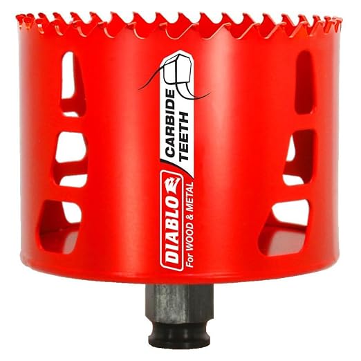 Diablo Carbide Teeth Hole Saw for Wood and Metal - Fits with Snap-Lock Plus Mandrel System, Tool-Free Plug Ejection - 3-1/2" Diameter, 2-3/8" Length - DHS3500CT