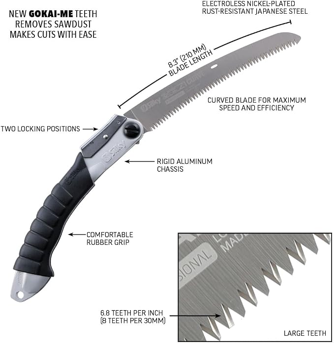 Silky Professional Series Super Accel 21 Curve Folding Saw 210mm (728-21)
